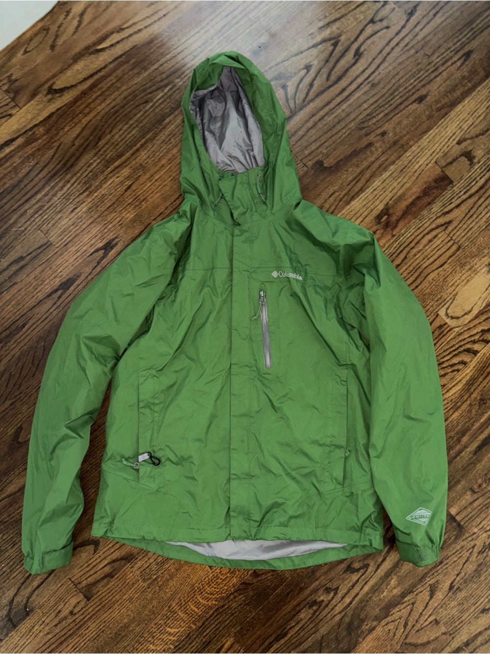 Columbia Men’s Omni-Tech Green Hooded Rain jacket